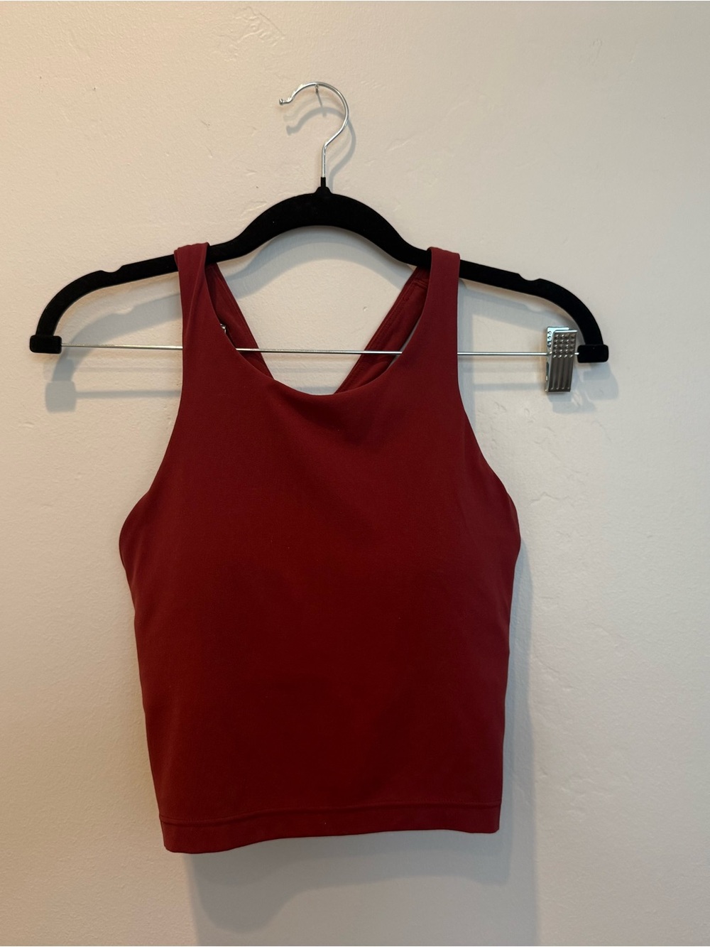 Athleta High-Neck Crop Tank Top - Burgundy